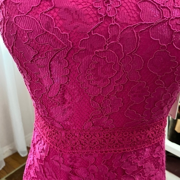 NANETTE Lepore Lace Midi Passion Pink Dress Size 2 - Picture 10 of 16